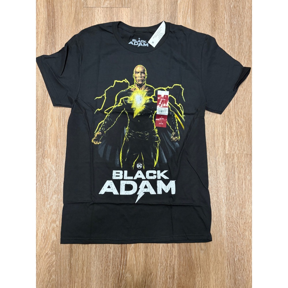 DC Comics Black Adam Movie Graphic T-Shirt Mens Small Black Dwayne Johnson NWT